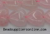 CRQ633 15.5 inches 20*20mm heart rose quartz beads wholesale