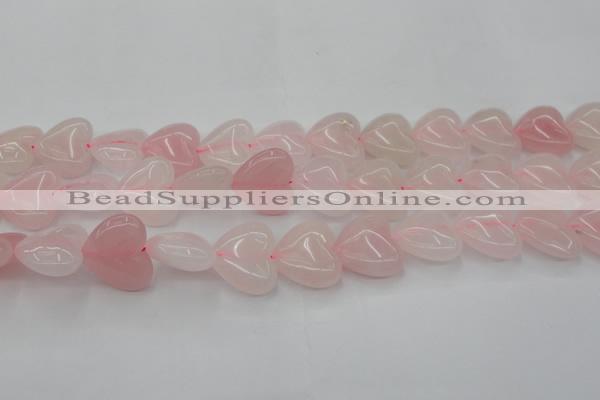 CRQ634 15.5 inches 22*22mm heart rose quartz beads wholesale