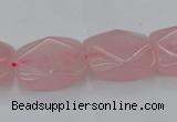 CRQ657 15.5 inches 15*20mm faceted rectangle rose quartz beads