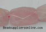 CRQ658 15.5 inches 22*30mm faceted rectangle rose quartz beads