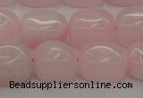 CRQ696 15.5 inches 10*14mm nuggets rose quartz beads wholesale