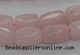 CRQ697 15.5 inches 10*18mm nuggets rose quartz beads wholesale