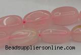 CRQ698 15.5 inches 8*16mm - 9*18mm nuggets rose quartz beads