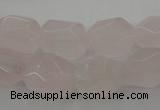 CRQ701 15.5 inches 10*14mm - 12*16mm faceted nuggets rose quartz beads