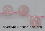 CRQ718 Top drilled 13*18mm flat teardrop rose quartz beads