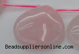 CRQ725 Top drilled 35*35mm flat teardrop rose quartz beads