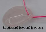 CRQ730 Top drilled 30*40mm flat teardrop rose quartz beads