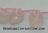 CRQ732 Top drilled 15*20mm twisted marquise rose quartz beads