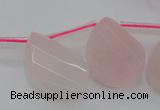 CRQ735 18*25mm faceted & twisted flat teardrop rose quartz beads