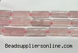 CRQ752 15.5 inches 20*40mm rectangle rose quartz beads