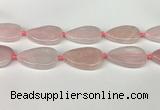 CRQ757 15.5 inches 25*40mm flat teardrop rose quartz beads