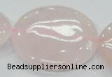 CRQ76 15.5 inches 50mm flat round natural rose quartz beads