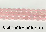 CRQ765 15.5 inches 14mm flat round rose quartz beads