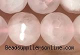 CRQ772 15.5 inches 12mm faceted round rose quartz beads