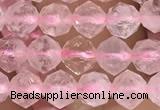 CRQ775 15.5 inches 6mm faceted nuggets rose quartz beads