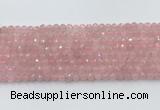 CRQ785 15.5 inches 5mm faceted round rose quartz beads wholesale