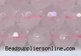 CRQ798 15.5 inches 10mm faceted round rose quartz gemstone beads