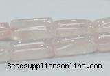 CRQ81 15.5 inches 10*20mm rectangle natural rose quartz beads