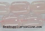 CRQ82 15.5 inches 18*25mm rectangle natural rose quartz beads