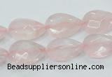 CRQ87 15.5 inches 12*18mm faceted teardrop natural rose quartz beads