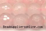 CRQ876 15 inches 8mm faceted round rose quartz beads