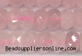 CRQ880 15 inches 5*8mm faceted rondelle rose quartz beads