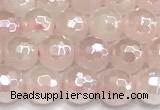 CRQ910 15 inches 6mm faceted round AB-color rose quartz beads