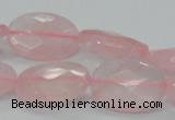 CRQ92 15.5 inches 18*25mm faceted oval natural rose quartz beads