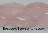 CRQ93 15.5 inches 22*30mm faceted oval natural rose quartz beads