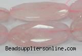 CRQ94 15.5 inches 20*40mm faceted oval natural rose quartz beads