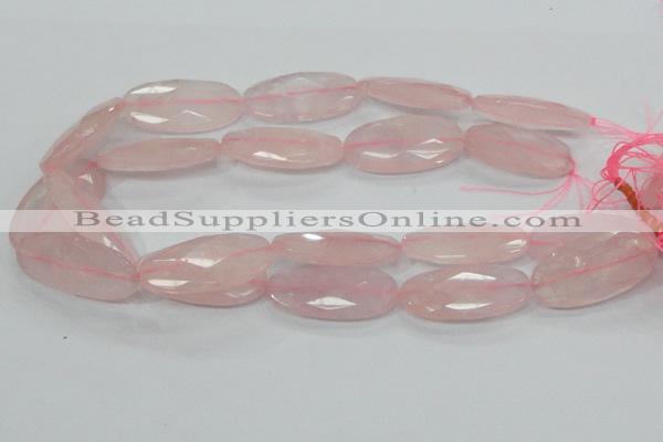 CRQ94 15.5 inches 20*40mm faceted oval natural rose quartz beads