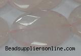 CRQ95 15.5 inches 30*40mm faceted oval natural rose quartz beads