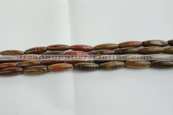 CRS101 15.5 inches 10*30mm rice rainbow jasper stone beads