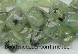 CRU103 15.5 inches 12*12mm diamond green rutilated quartz beads