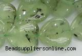 CRU108 15.5 inches 20*20mm heart green rutilated quartz beads