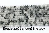 CRU1080 15.5 inches 4mm round black rutilated quartz gemstone beads