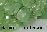 CRU119 15.5 inches 13*17mm faceted freeform green rutilated quartz beads