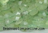 CRU120 15.5 inches 10*10mm faceted square green rutilated quartz beads