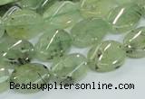 CRU122 15.5 inches 10*14mm twisted oval green rutilated quartz beads