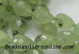 CRU125 15.5 inches 11*16mm faceted teardrop green rutilated quartz beads