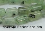 CRU133 15.5 inches 8*13mm column green rutilated quartz beads