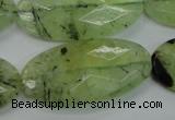 CRU141 15.5 inches 20*40mm faceted oval green rutilated quartz beads