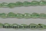 CRU170 15.5 inches 6*10mm faceted teardrop green rutilated quartz beads