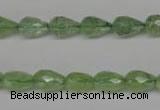 CRU171 15.5 inches 7*10mm faceted teardrop green rutilated quartz beads