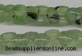 CRU180 Top-drilled 10*12mm bone green rutilated quartz beads