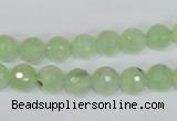 CRU201 15.5 inches 8mm faceted round green rutilated quartz beads