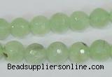 CRU204 15.5 inches 14mm faceted round green rutilated quartz beads