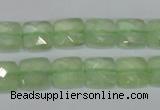 CRU212 15 inches 10*10mm faceted square green rutilated quartz beads