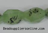 CRU217 12*20mm – 18*25 faceted nuggets green rutilated quartz beads