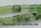 CRU225 15.5 inches 9*11mm tube green rutilated quartz beads